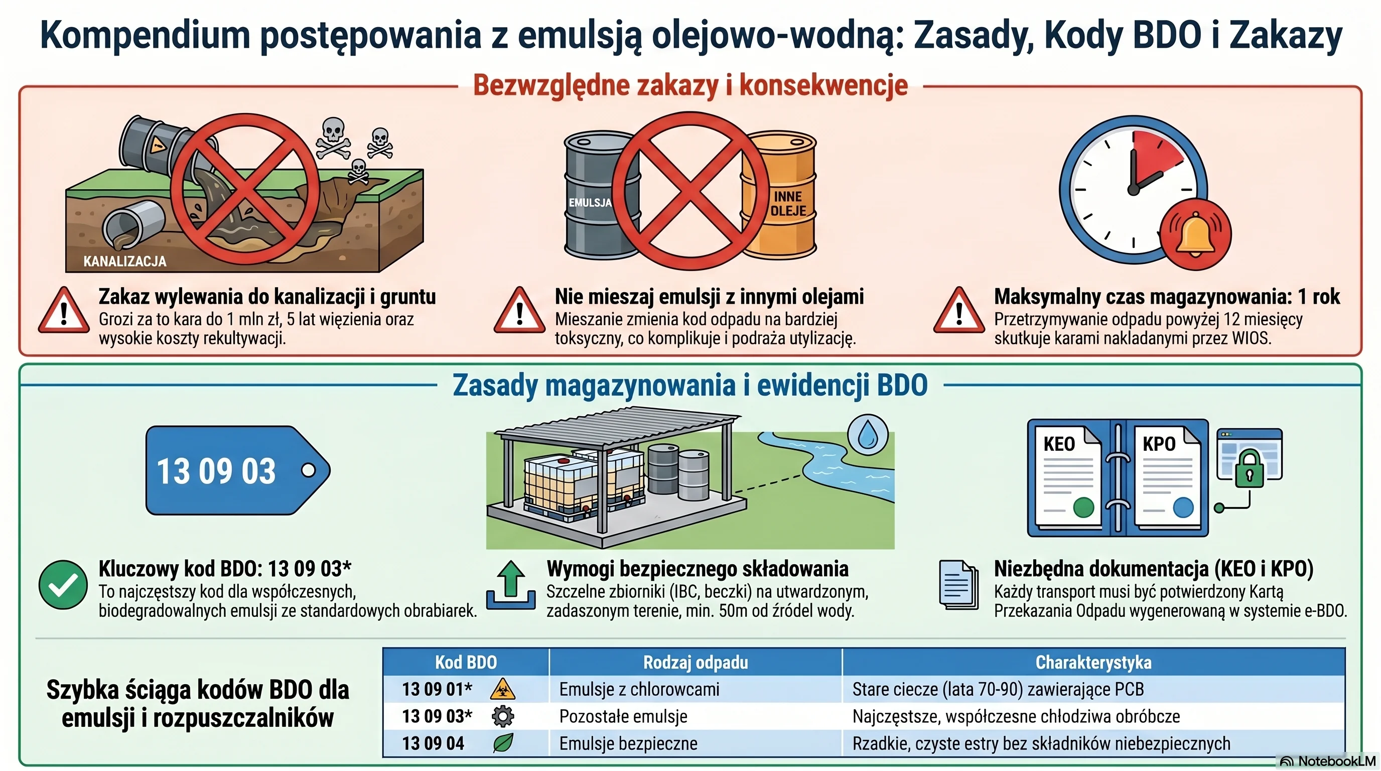 Infografika: emulsja olejowo-wodna – zakazane vs prawidłowe – BDO